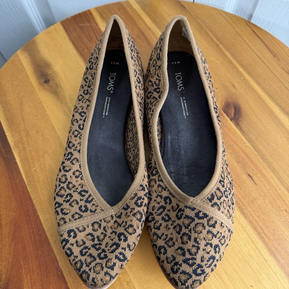 Toms Katie Pointed Toe Knit Leopard Flats Women's Size 8.5‎ Business Office Boho - Picture 5 of 8